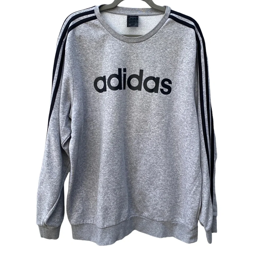 Adidas Men’s Essentials Three Stripes Fleece Crewneck Sweatshirt, Adidas Top